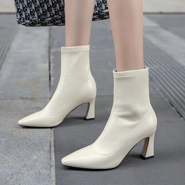 boots 2021 faux leather women ankle fashion pointed toe thin heel ladies short slip on spring autumn shoes, Black
boots 2021 faux leather women ankle fashion pointed toe thin heel ladies short slip on spring autumn shoes, Black