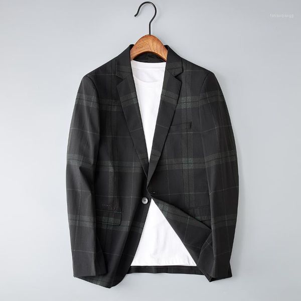 men slim fit korean style handsome suit coat plaid v-neck short blazer office work jacket male costume men's jackets, Black;brown
men slim fit korean style handsome suit coat plaid v-neck short blazer office work jacket male costume men's jackets, Black;brown