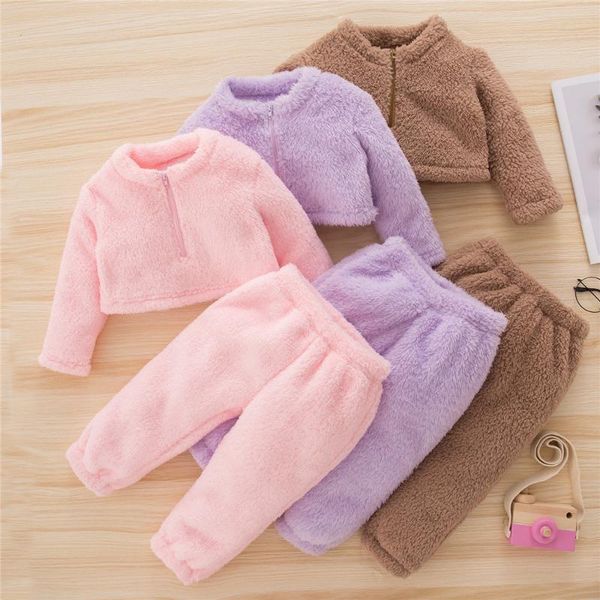 clothing sets girls plush warm two-piece clothes set kids solid color long sleeves crop pullover and elastic waist pants autumn winter, White
clothing sets girls plush warm two-piece clothes set kids solid color long sleeves crop pullover and elastic waist pants autumn winter, White