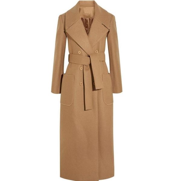 winter women simple cashmere maxi long design coat female woolen outerwear 210930, Black
winter women simple cashmere maxi long design coat female woolen outerwear 210930, Black