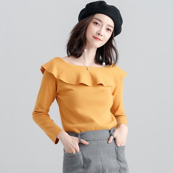 women's sweaters sweater woman lotus leaf collar woollen ms render unlined upper garment, White;black
women's sweaters sweater woman lotus leaf collar woollen ms render unlined upper garment, White;black
