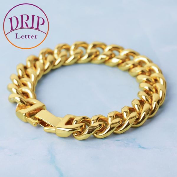 link, chain drip letter men bracelet stainless steel smooth surface rapper hip hop jewelry, Black
link, chain drip letter men bracelet stainless steel smooth surface rapper hip hop jewelry, Black