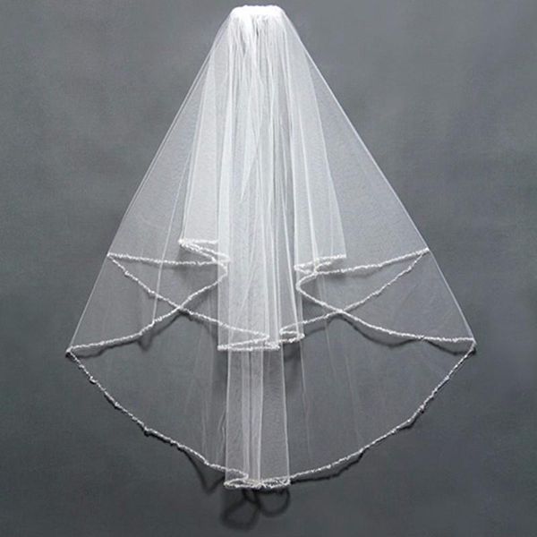 bridal veils elegant wedding accessories short tulle beading veil white ivory two layer with comb, Black
bridal veils elegant wedding accessories short tulle beading veil white ivory two layer with comb, Black