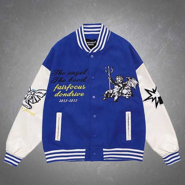 men's jackets college style baseball jacket furry angel letter embroidery patchwork hip hop harajuku vintage loose coats 2021, Black;brown
men's jackets college style baseball jacket furry angel letter embroidery patchwork hip hop harajuku vintage loose coats 2021, Black;brown