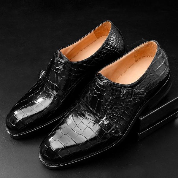 authentic exotic crocodile belly skin buckle strap businessmen dress shoes genuine alligator leather handmade male oxford, Black
authentic exotic crocodile belly skin buckle strap businessmen dress shoes genuine alligator leather handmade male oxford, Black