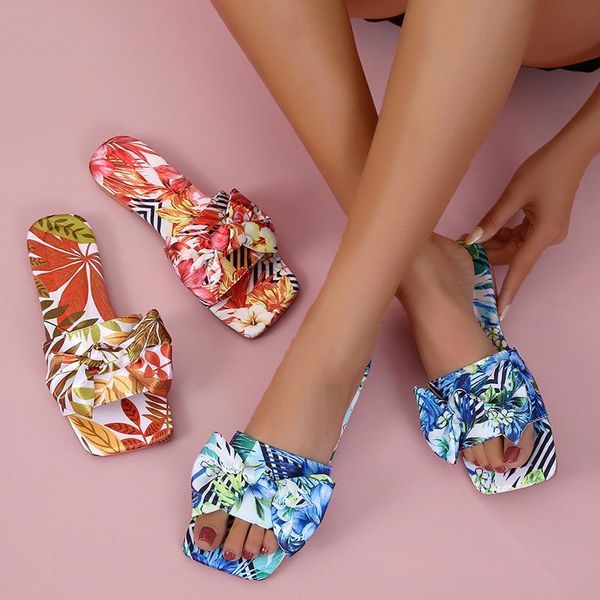 slippers summer trend floral print women pu leather bow-tied flat heel open toe outdoor beach casual slides ladies shoes female, Black
slippers summer trend floral print women pu leather bow-tied flat heel open toe outdoor beach casual slides ladies shoes female, Black