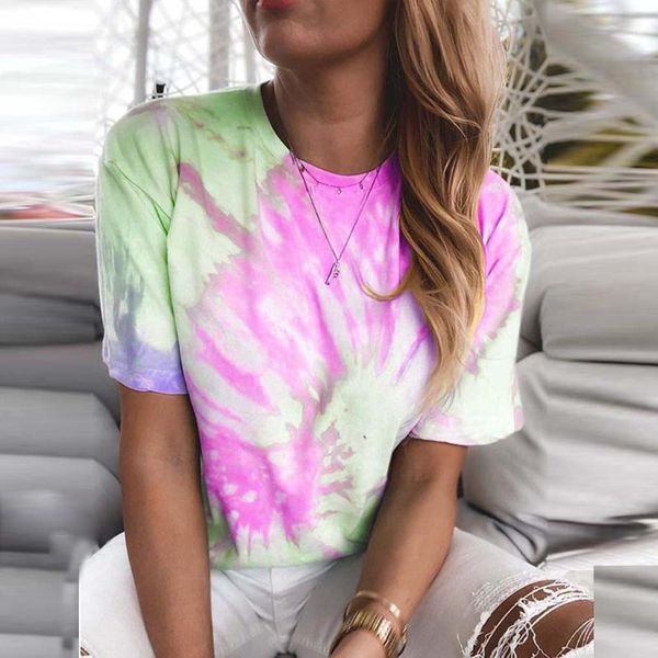 women's t-shirt woman tie dye harajuku t shirt summer mujer de moda fashion korean printed tees round neck ladies m6 afmv, White
women's t-shirt woman tie dye harajuku t shirt summer mujer de moda fashion korean printed tees round neck ladies m6 afmv, White