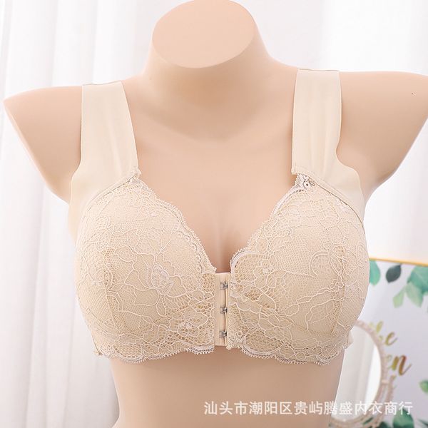 bras large version lace underwear without steel ring front buckle gathered back traceless bra, Red;black
bras large version lace underwear without steel ring front buckle gathered back traceless bra, Red;black