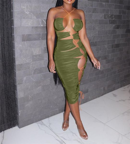 casual dresses chronstyle women midi dress plus size halter sleeveless drawstring bodycon clubwear hollow out party ruched wrap 2021, Black;gray
casual dresses chronstyle women midi dress plus size halter sleeveless drawstring bodycon clubwear hollow out party ruched wrap 2021, Black;gray