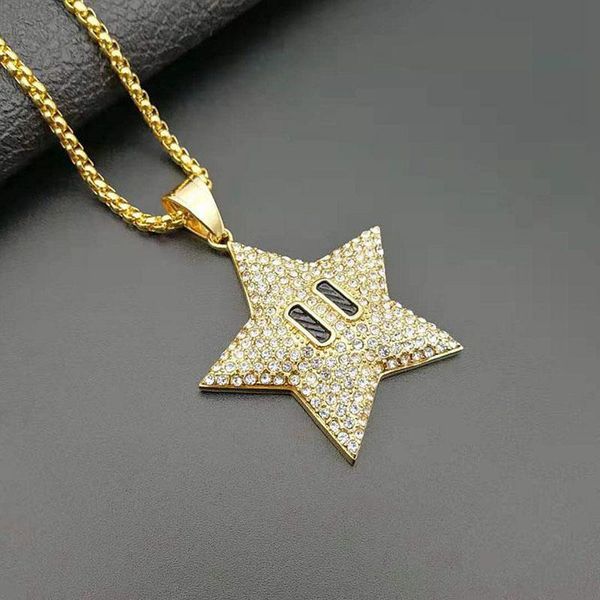 pendant necklaces hip hop iced out starfish star necklace women's men's gold color stainless steel cz luxury fashion hiphop jewelr, Silver
pendant necklaces hip hop iced out starfish star necklace women's men's gold color stainless steel cz luxury fashion hiphop jewelr, Silver