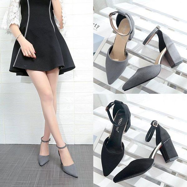 dress shoes high heels 2021 thick heel suede buckle with pointed large size hollow comfortable and female, Black
dress shoes high heels 2021 thick heel suede buckle with pointed large size hollow comfortable and female, Black