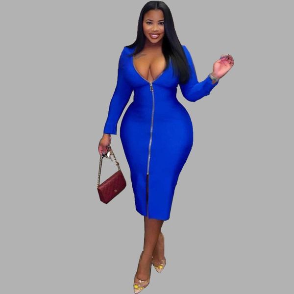 plus size dresses pure color zipper casual dress split fork slim fashion round collar long sleeve women clothing wholesale, Black
plus size dresses pure color zipper casual dress split fork slim fashion round collar long sleeve women clothing wholesale, Black