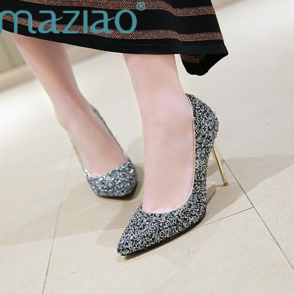 dress shoes pointed toe women wedding pumps sequined cloth ladies nude high heels breathable plus big size 31-46 maziao, Black
dress shoes pointed toe women wedding pumps sequined cloth ladies nude high heels breathable plus big size 31-46 maziao, Black