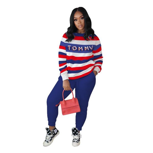 women's two piece pants dpsde 2021 women street casual style sets long sleeve round neck elastic striped lady, White
women's two piece pants dpsde 2021 women street casual style sets long sleeve round neck elastic striped lady, White