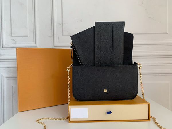 3 pieces/set pochette felicie chain bag brand handbag luxury designer shoulder bags wallet lady leather handbags with box
3 pieces/set pochette felicie chain bag brand handbag luxury designer shoulder bags wallet lady leather handbags with box