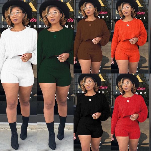 women's tracksuits casual simple knitted suit fall winter clothing o-neck long sleeve crop sweater+high waist shorts two piece matching, Gray
women's tracksuits casual simple knitted suit fall winter clothing o-neck long sleeve crop sweater+high waist shorts two piece matching, Gray