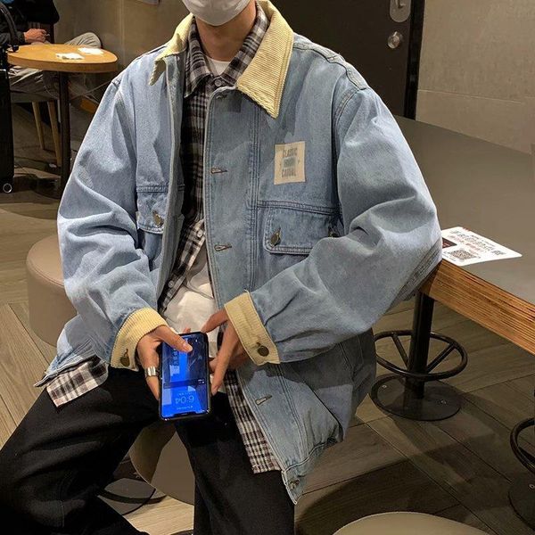 men's jackets fashion clothing autumn denim jacket casual loose 2021 handsome streetwear youth lapel teenagers coat, Black;brown
men's jackets fashion clothing autumn denim jacket casual loose 2021 handsome streetwear youth lapel teenagers coat, Black;brown