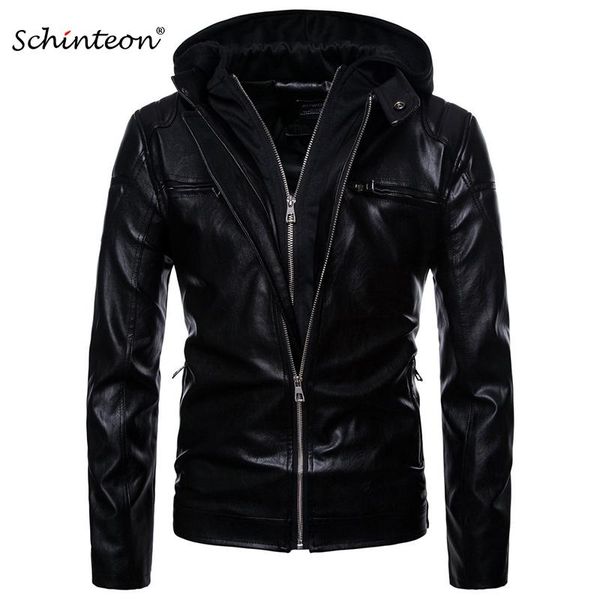 men's jackets schinteon men motorcycle pu leather jacket outwear with hood double-layer windbreaker coat faux pockets eu size, Black;brown
men's jackets schinteon men motorcycle pu leather jacket outwear with hood double-layer windbreaker coat faux pockets eu size, Black;brown