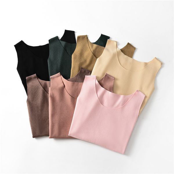 women vest singlets camisole cotton female warm velvet tank women sleeveless round neck loose casual t shirt 210514, White
women vest singlets camisole cotton female warm velvet tank women sleeveless round neck loose casual t shirt 210514, White