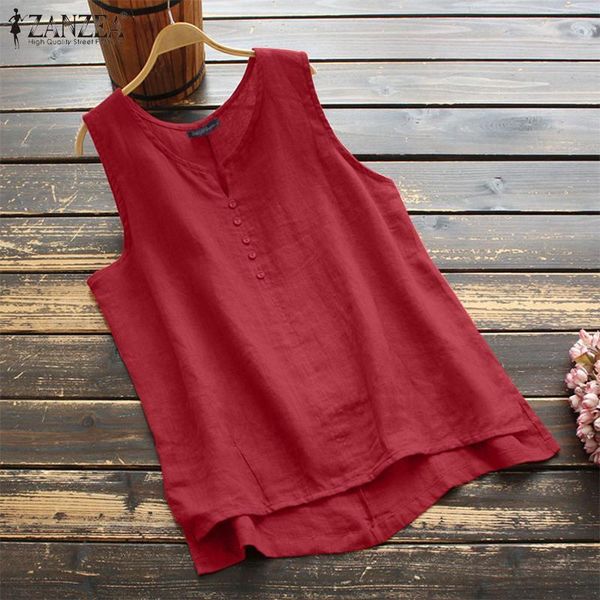 women's blouses & shirts zanzea summer tanks women sleeveless solid cotton blouse vintage split hem shirt casual loose blusas chemise, White
women's blouses & shirts zanzea summer tanks women sleeveless solid cotton blouse vintage split hem shirt casual loose blusas chemise, White