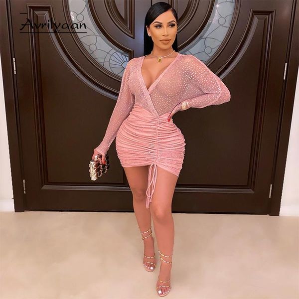 avrilyaan pink diamonds mesh bodycon dress for women pleated backless mini autumn night club party dresses vestidos casual, Black;gray
avrilyaan pink diamonds mesh bodycon dress for women pleated backless mini autumn night club party dresses vestidos casual, Black;gray