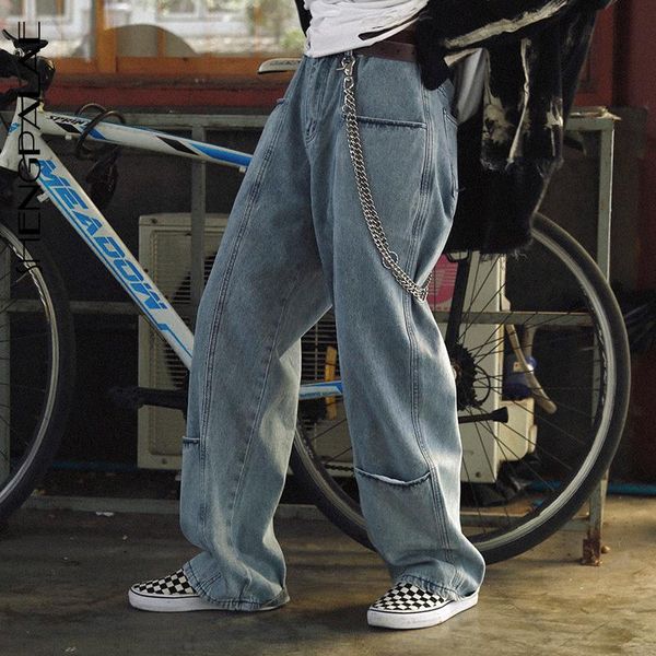 women's jeans shengpalae 2021 autumn casual woman long trousers cowboy female loose streetwear splice wide leg pants 5317, Blue
women's jeans shengpalae 2021 autumn casual woman long trousers cowboy female loose streetwear splice wide leg pants 5317, Blue