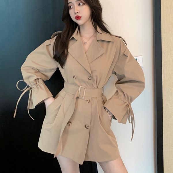 wool autumn korean casual women trench coat belt double-breasted fashion loose all-match windbreaker outwear qek9, Black
wool autumn korean casual women trench coat belt double-breasted fashion loose all-match windbreaker outwear qek9, Black