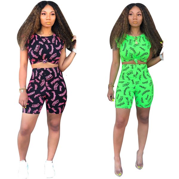 print summer women letter tracksuits active two piece set short sleeve crop high waist shorts outfits black green s-2xl, Gray
print summer women letter tracksuits active two piece set short sleeve crop high waist shorts outfits black green s-2xl, Gray