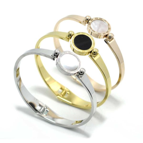 classic white shell black circle bangles & bracelets women letter roman numeral jewelry bangle party cuff charm pulseiras q0717
classic white shell black circle bangles & bracelets women letter roman numeral jewelry bangle party cuff charm pulseiras q0717