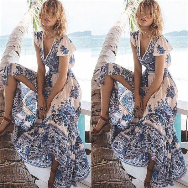 vintage boho summer long maxi women dress floral print elegant party sundress vestidos, Black;gray
vintage boho summer long maxi women dress floral print elegant party sundress vestidos, Black;gray