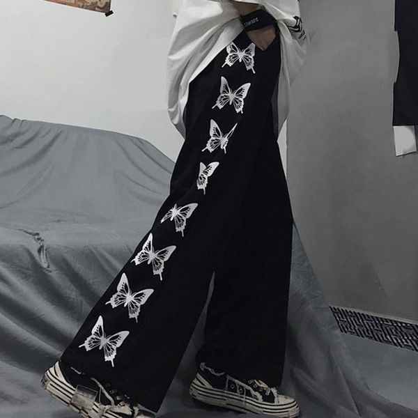 women's pants & capris women printed butterfly leisure chic trousers womens loose setreetwear hip-hop retro korean fashion, Black;white
women's pants & capris women printed butterfly leisure chic trousers womens loose setreetwear hip-hop retro korean fashion, Black;white