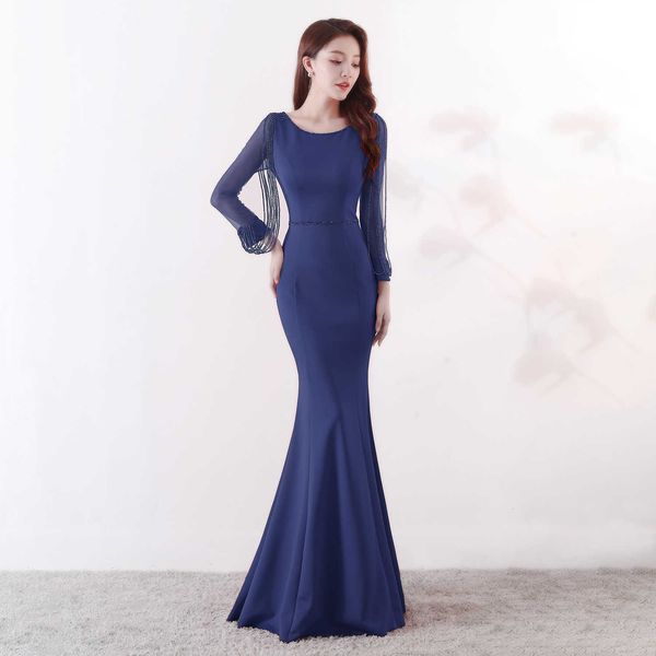 luxury party evening dress 91267# bride's toast autumn sleeve chain fishtail long evening tailed woman, White;pink
luxury party evening dress 91267# bride's toast autumn sleeve chain fishtail long evening tailed woman, White;pink