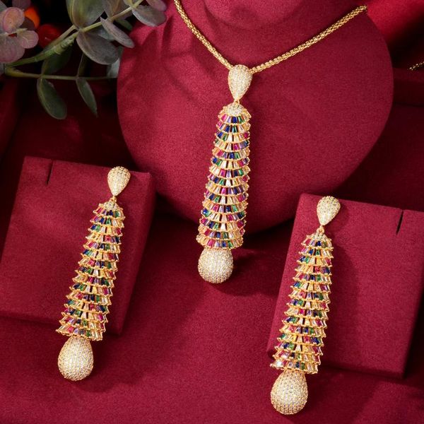 earrings & necklace blachette luxury zirconia long pendant 2 pcs dubai female bridal wedding party trendy jewelry set, Silver
earrings & necklace blachette luxury zirconia long pendant 2 pcs dubai female bridal wedding party trendy jewelry set, Silver