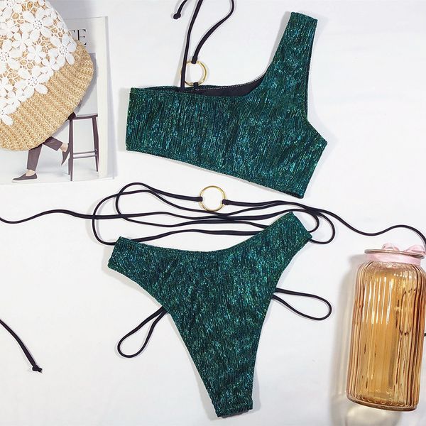 new shiny ribbed one shoulder 2021 women swimsuit female swimwear wrap around bandage bikini set bather bathing suit swimin
new shiny ribbed one shoulder 2021 women swimsuit female swimwear wrap around bandage bikini set bather bathing suit swimin