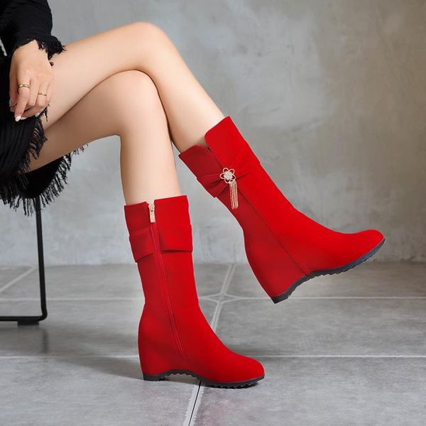 boots women fashion mid-calf platform slip on zipper solid color internal increase shoes ladies casual warm, Black
boots women fashion mid-calf platform slip on zipper solid color internal increase shoes ladies casual warm, Black