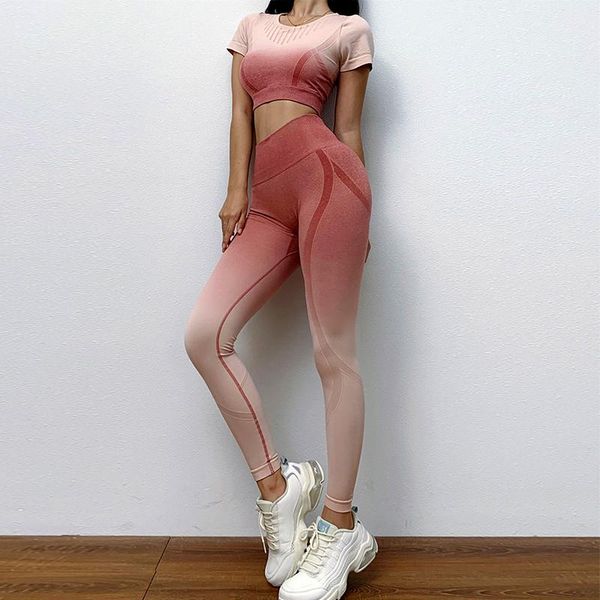 yoga outfit gradient set hip lift training quick dry pants short sleeve t-shirts sports fitness clothes tight breathable seamless suit
yoga outfit gradient set hip lift training quick dry pants short sleeve t-shirts sports fitness clothes tight breathable seamless suit