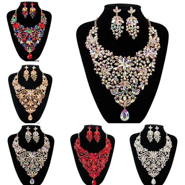 earrings & necklace statement flower crystal rhinestone pendant choker for bridal women wedding party jewelry set african dubai, Silver
earrings & necklace statement flower crystal rhinestone pendant choker for bridal women wedding party jewelry set african dubai, Silver