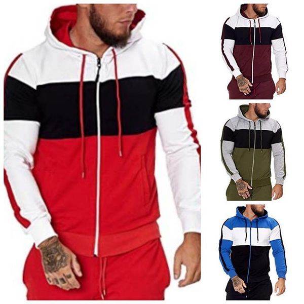 fashion fleece autumn and winter 2021 sportswear color matching casual men's jacket hoodies, Black
fashion fleece autumn and winter 2021 sportswear color matching casual men's jacket hoodies, Black