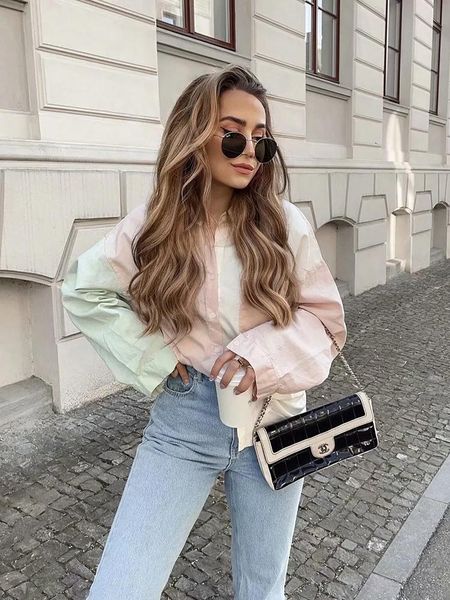 women's blouses & shirts slmd stylish chic contrast colors patchwork cotton blouse women 2021 fashion pocket loose female casual, White
women's blouses & shirts slmd stylish chic contrast colors patchwork cotton blouse women 2021 fashion pocket loose female casual, White