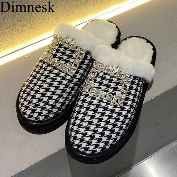 rhinestone square buckle closed toe fur slippers women flat thick sole gingham wool mules winter indoor comfort leisure shoes, Black
rhinestone square buckle closed toe fur slippers women flat thick sole gingham wool mules winter indoor comfort leisure shoes, Black