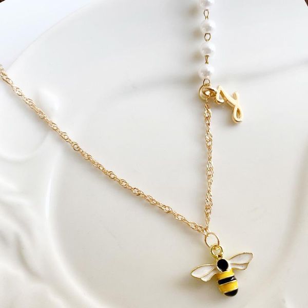 pendant necklaces spring bee pearl necklace charm women chain spliced fashion jewelry trendyhigh-quality gift friend, Silver
pendant necklaces spring bee pearl necklace charm women chain spliced fashion jewelry trendyhigh-quality gift friend, Silver