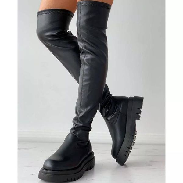 boots brand female platform thigh high fashion slim chunky heels over the knee women party shoes woman, Black
boots brand female platform thigh high fashion slim chunky heels over the knee women party shoes woman, Black