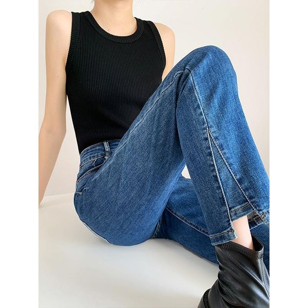 women's jeans fashion women mid-waist pants straight cuffs design casual slim vintage baggy pantsspring autumn denim trousers streetwea, Blue
women's jeans fashion women mid-waist pants straight cuffs design casual slim vintage baggy pantsspring autumn denim trousers streetwea, Blue
