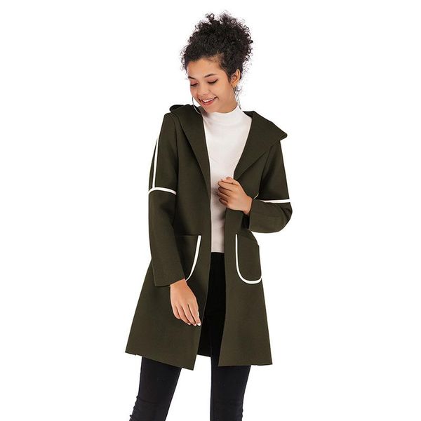 women's wool & blends long hooded coat with double pockets for warmth and thick woolen women, Black
women's wool & blends long hooded coat with double pockets for warmth and thick woolen women, Black