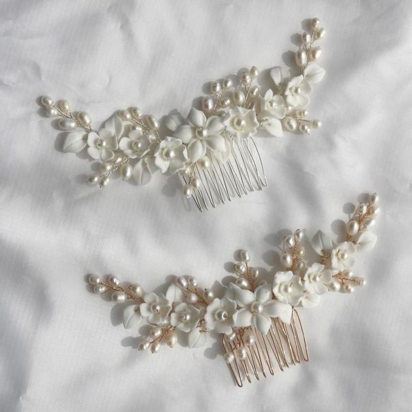 hair clips & barrettes ceramic floral leaf wedding comb piece freshwater pearls bridal jewelry gold silver color handmade accessories, Golden;silver
hair clips & barrettes ceramic floral leaf wedding comb piece freshwater pearls bridal jewelry gold silver color handmade accessories, Golden;silver