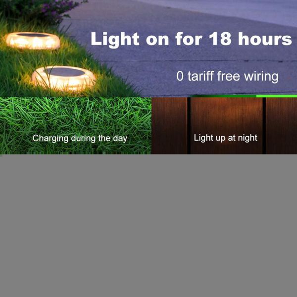 solar powered lawn light 2pcs 12 leds underground waterproof garden pathway lamp decor courtyard lamps