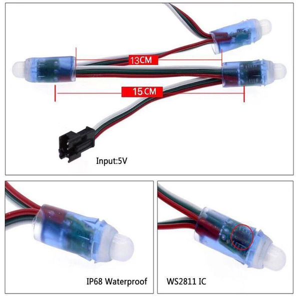 50pcs/lot dc5v ws2811 full color led pixel light module 12mm 10cm/15cm wires ip68 waterproof rgb digital strings modules
50pcs/lot dc5v ws2811 full color led pixel light module 12mm 10cm/15cm wires ip68 waterproof rgb digital strings modules