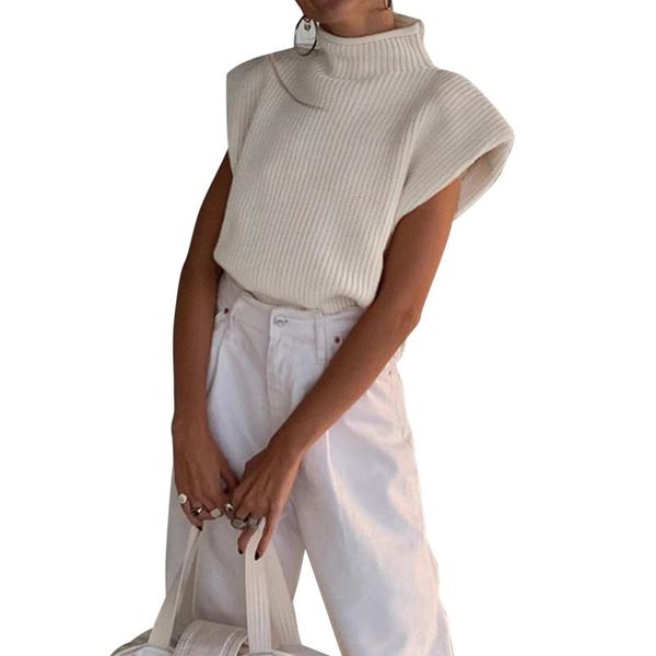 women short sleeve high collar fashion solid color stylish sweater for ladies women's t-shirt, White
women short sleeve high collar fashion solid color stylish sweater for ladies women's t-shirt, White