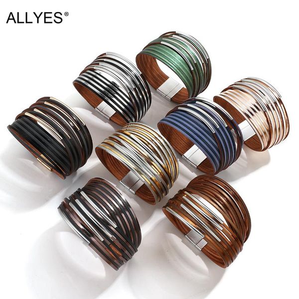 tennis allyes simple double color slim strip leather bracelet for women fashion metal tube mulitlayer wide wrap female jewelry, Golden;silver
tennis allyes simple double color slim strip leather bracelet for women fashion metal tube mulitlayer wide wrap female jewelry, Golden;silver