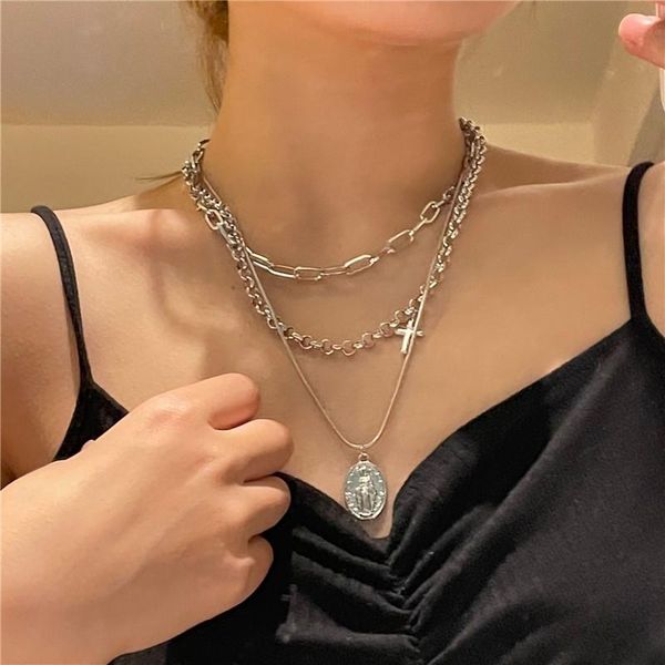 chokers aomu punk vintage silver color metal jesus cross necklace irregular geometric hollow multi-layer lock pendant for women gift, Golden;silver
chokers aomu punk vintage silver color metal jesus cross necklace irregular geometric hollow multi-layer lock pendant for women gift, Golden;silver